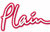 Red cursive text on white background with visible pixelation and partial lettering.