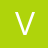 A white pixelated letter V centered on a solid lime green background with no additional visual elements.