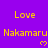 Purple background with yellow text 'Love' and 'Nakamaru' repeated in a pattern, each 'Nakamaru' followed by a small yellow heart symbol