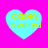 Four cyan hearts on a bright pink background, each containing yellow text reading 'casey love ya' with slight variations in pixelation and alignment.