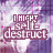 identical pixelated icons featuring text "I MIGHT SELF-DESTUCT" over a purple and white cloud-like background with subtle pink accents
