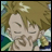 A 48x48 pixel buddy icon featuring a Digimon character with closed eyes and brown hair on the left, paired with "Anime IM" text in white pixelated font on a black background to the right.