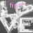 Animated icon with pink text changing across frames over a grayscale 'LOVE' design featuring heart-shaped cutouts.