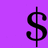 Three black dollar signs on a purple background with a gray rectangle partially covering the bottom-right sign.