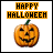 A 3x3 contact sheet of eight animated Halloween pumpkin icons with
