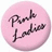 Pink circular icon with cursive text 'Pink Ladies' on left, adjacent pink background with bold text 'Pink Ladies Forever' and 'Mwah' on right.