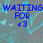Blue pixelated text on a gray background with light blue heart outlines, displaying phrases like "WAITING FOR <3" and "RITE GUY <3".