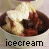 identical ice cream bowl images with a pink heart icon moving across the top and bottom-left corner