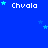 Blue background with repeated white text 'Chvala' and scattered light blue stars, some of which are partially obscured by a gray rectangle in the bottom-right corner.