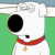 Animated contact sheet of a cartoon dog character with black eye, red collar, and yellow tag against green background showing facial expression changes across six frames.