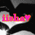 Pixelated icon with pink text 'iisha' and a pink heart symbol on a black and gray abstract background.