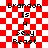 Red and white checkered background with black text reading "Brandon Is A Sexy Beast" in two identical vertical arrangements, one with a faint red glow effect.