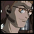 A 48x48 pixel buddy icon featuring a side-profile anime character with brown hair and blue eyes on the left, paired with "Anime IM" text in white pixelated font on black background to the right.