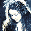 A woman with long curly hair and a floral headpiece appears in six , each showing different color filters while text reads 'SARAH BRIGHTMAN world's biggest-selling soprano' on the right