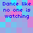 Pixelated text 'Dance like no one is watching' repeated across a of cyan, pink, and purple squares with no visible animation changes
