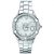 Static pixelated image of a silver wristwatch with a round face and metallic band against a white background.