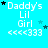 identical 'Daddy's Lil Girl' text icons with animated star positions on a cyan background