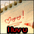 four shows a beach scene with heart symbols and text reading 'I luv u' or 'I luv me', where the rightmost is blank