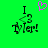 Green background with black text reading "I <3 Tyler!" and a pink pixelated heart above the text, displayed in two identical side-by-side frames.