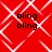 Red background with white geometric lines forming diamond shapes, four instances of black text reading 'bling' stacked vertically in each quadrant.