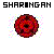 Four pixelated circular icons with red and brown spiral patterns, each surrounded by small multicolored dots on a white background.