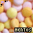 four showing a static image of yellow and white round candies with the word 'MENTOS' in black text, each containing identical candy visuals