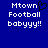 Blue background with white pixelated text reading "Mtown Football babyyy!!" and a black heart symbol replacing the 'o' in "Mtown".