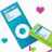 Animated icon featuring blue and green music players with pink hearts and text changing from 'i' to 'love' to 'music <3'.
