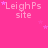 A bright pink background displays repeated 'LeighPs site' text with small pink stars scattered throughout.