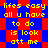 Yellow pixelated text on blue and red background with repeating phrases 'lifes easy all u have to do is look att me' in two distinct layouts.
