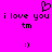 Pixelated text and symbols on a bright pink background with a heart symbol above the text.