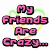 Pixelated text phrases in pink and green with yellow heart outlines on white background, arranged in a