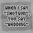 A 5x5 contact sheet of animated frames showing a pixelated text-based animation where "SHITGUN" and "WEDDING" alternate in color on gray backgrounds with green particle effects.