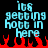 Pixelated text reads 'its getting hot in here' in cyan letters over red flames on a black background.
