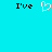 Pixelated cyan background with black text 'I've' on left and right, and a white heart outline in the center.