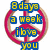 Pixelated text overlays on a red peace symbol with brown outline, featuring phrases about the Beatles and love.