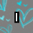 Gray background with light blue heart shapes and white text reading "I love hood" in pixelated font.