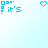 Pixelated blue text on light cyan background with heart and square corner symbols, displaying phrases about promises and following one's heart.