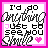 Four identical square display pixelated text 'I'd do anything just to see you smile' with a pink heart, alternating between black and pink color schemes