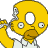 A 48x48 pixel animated contact sheet showing two frames of a Simpsons character icon with green text branding on the right side.