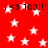 Red background with white stars and repeated black text reading 'I <3 100!!!' in two horizontal