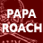 A 48x48 pixel animated contact sheet showing three frames of a Papa Roach promotional icon with red background and white text.