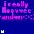 Blue background with repeated pink text 'i really loovvee andon<<:and<', white star icons scattered, and a gray rectangle in the bottom-right corner.