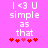 Pixelated text on pink background with red and pink hearts, showing animation change in heart positions.