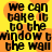 Pixelated text on a yellow-orange gradient background with black lettering, showing repeated phrases in a