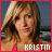 Two side-by-side animated frames of a woman with long brown hair wearing a pink bikini top against a blurred background, with the name "KRISTIN" displayed in pixelated text at the bottom.