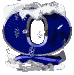 Animated blue oval icon with snow-covered top, white bow at bottom, and central gray oval window showing falling snowflakes.