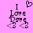 Pixelated pink background with black text "I Love Dope" and two heart symbols, one above the 'I' in the left frame.