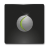 A pixelated sphere with a green curved stripe on a dark gray background, rendered in low-resolution style.