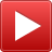 Red square icon with white play triangle centered on gradient background.